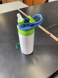 Sublimation Kids Tumbler, Blank Kids Blue Green Water Bottle, Clearance Kids Water Bottle, Kids Straight Tumbler, Kids Water Tumbler