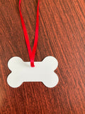 Sublimation Blank Pet Ornament, Dog Bone Christmas Tree Ornament