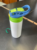Sublimation Kids Tumbler, Blank Kids Blue Green Water Bottle, Clearance Kids Water Bottle, Kids Straight Tumbler, Kids Water Tumbler