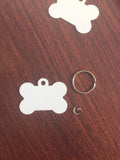 Sublimation Dog Tag Blank, 5 Blank Dog Bone, Aluminum Dog Tag, Aluminum Pet blank, White Sublimation, Dog Tag, 5 Tags