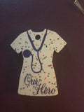Sublimation Blank Keychain, 5 Nurse Key Chain, Scrub Key Chain, Nurses Blank Keychain