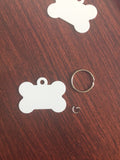 Sublimation Dog Tag Blank, 5 Blank Dog Bone, Aluminum Dog Tag, Aluminum Pet blank, White Sublimation, Dog Tag, 5 Tags
