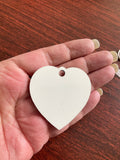 Sublimation Keychain, 5 Blank Key chain, Heart Keychain, Sublimation Blanks, Keychain Blank