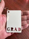 Sublimation Keychain, Sublimation Blanks, Grad Keychain, Key chain Blank, Graduation Gift